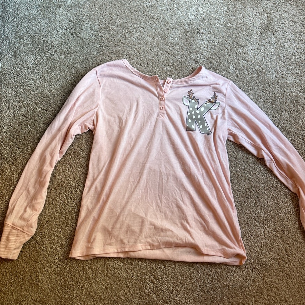 Justice Christmas Pajama Shirt (K)